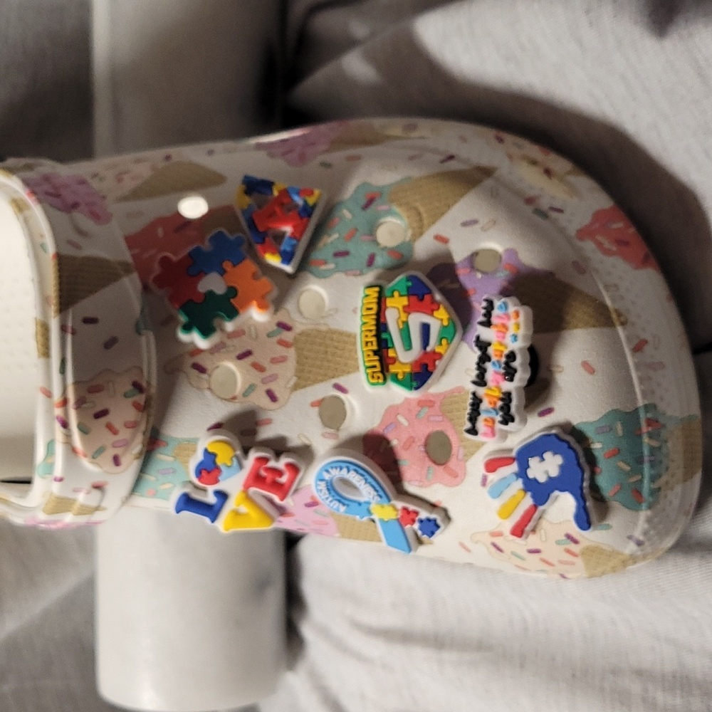 CROC inspired charms. Autism  Awareness. Seven charms.